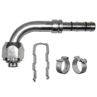#10 90 Degree Female Step Up O-ring E-Z Clip Fitting to #12 Hose