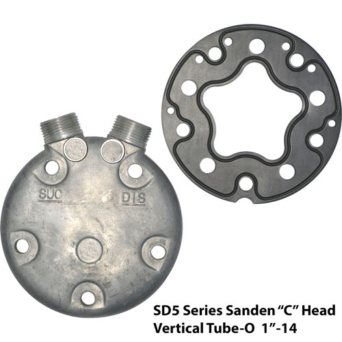 Sanden SD 508 Vertical Tube-O Fittings Head / Back