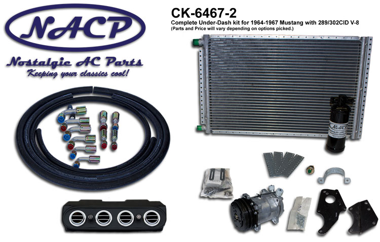 1964 - 1967 Mustang A/C Kit 289 302 Engine