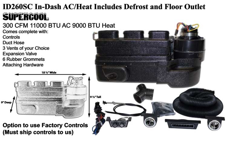 ID-260SC In-Dash AC Heat and Defrost Unit with Floor Vent