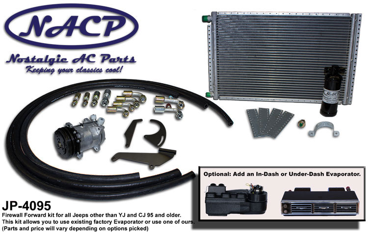 1940 - 1995 Jeep Complete Firewall Forward Kit with optional Evaporator.