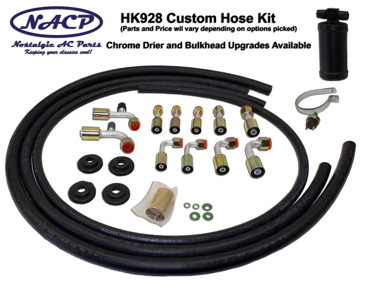 Universal R-134a Hose Kit with Customizable Charge Port Fittings, Hose Lengths, Drier, and More!